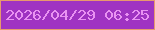 文字の大きさ：2、枠の色：e7996d、背景の色：9f33c2、文字の色：e992f2 無料ブログパーツのブログ時計