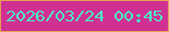 文字の大きさ：1、枠の色：e79b54、背景の色：d03092、文字の色：4bedc4 無料ブログパーツのブログ時計