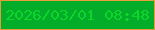 文字の大きさ：4、枠の色：e79c3c、背景の色：03ad2a、文字の色：0fd62b 無料ブログパーツのブログ時計