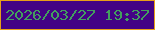 文字の大きさ：2、枠の色：e79f19、背景の色：430285、文字の色：439e5e 無料ブログパーツのブログ時計