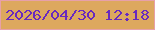 文字の大きさ：2、枠の色：e7a0a9、背景の色：dda85e、文字の色：6829bf 無料ブログパーツのブログ時計