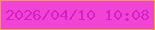 文字の大きさ：2、枠の色：e7a246、背景の色：f144d5、文字の色：d421c6 無料ブログパーツのブログ時計
