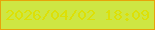 文字の大きさ：1、枠の色：e7a30b、背景の色：cee643、文字の色：dce006 無料ブログパーツのブログ時計