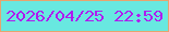 文字の大きさ：4、枠の色：e7a46f、背景の色：68e8e0、文字の色：af1cef 無料ブログパーツのブログ時計