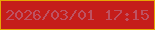 文字の大きさ：5、枠の色：e7a505、背景の色：c51d1a、文字の色：be5261 無料ブログパーツのブログ時計