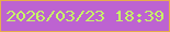 文字の大きさ：5、枠の色：e7ad4b、背景の色：bd63d1、文字の色：c7f965 無料ブログパーツのブログ時計
