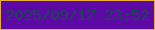 文字の大きさ：5、枠の色：e7ae35、背景の色：5c09a6、文字の色：1c4552 無料ブログパーツのブログ時計