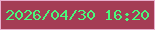 文字の大きさ：1、枠の色：e7aecd、背景の色：a43c55、文字の色：4af97b 無料ブログパーツのブログ時計