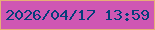 文字の大きさ：4、枠の色：e7af77、背景の色：cf57b3、文字の色：053e7b 無料ブログパーツのブログ時計