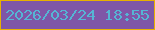 文字の大きさ：4、枠の色：e7b100、背景の色：7f56a7、文字の色：55b5d4 無料ブログパーツのブログ時計