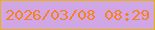 文字の大きさ：1、枠の色：e7b117、背景の色：d0a7e4、文字の色：f87f22 無料ブログパーツのブログ時計