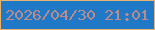 文字の大きさ：1、枠の色：e7b370、背景の色：2079c6、文字の色：bb8a89 無料ブログパーツのブログ時計