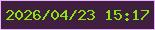 文字の大きさ：2、枠の色：e7b3fc、背景の色：3f1f3d、文字の色：8ae50e 無料ブログパーツのブログ時計