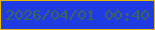 文字の大きさ：2、枠の色：e7ba01、背景の色：1e3ce1、文字の色：40625d 無料ブログパーツのブログ時計
