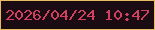 文字の大きさ：4、枠の色：e7bb62、背景の色：1b0c13、文字の色：d1405e 無料ブログパーツのブログ時計