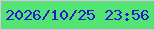 文字の大きさ：3、枠の色：e7bbec、背景の色：52e573、文字の色：2715d4 無料ブログパーツのブログ時計