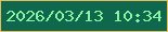 文字の大きさ：3、枠の色：e7bc5a、背景の色：0f684e、文字の色：89f5a1 無料ブログパーツのブログ時計