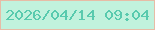 文字の大きさ：5、枠の色：e7bca6、背景の色：c1f2dd、文字の色：59caae 無料ブログパーツのブログ時計