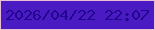 文字の大きさ：5、枠の色：e7bed3、背景の色：4a1bc3、文字の色：21058e 無料ブログパーツのブログ時計