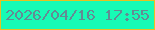 文字の大きさ：1、枠の色：e7c11f、背景の色：16fbb5、文字の色：638b94 無料ブログパーツのブログ時計