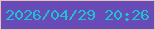 文字の大きさ：3、枠の色：e7c1b6、背景の色：684bb6、文字の色：1ec1d4 無料ブログパーツのブログ時計