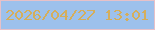 文字の大きさ：2、枠の色：e7c1c8、背景の色：9dc1ec、文字の色：d5ae5c 無料ブログパーツのブログ時計