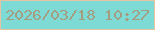 文字の大きさ：1、枠の色：e7c3a2、背景の色：7edad4、文字の色：a49d82 無料ブログパーツのブログ時計