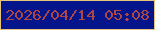 文字の大きさ：2、枠の色：e7c479、背景の色：04158b、文字の色：ac4746 無料ブログパーツのブログ時計