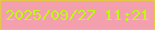 文字の大きさ：2、枠の色：e7c548、背景の色：f39fad、文字の色：c1f811 無料ブログパーツのブログ時計