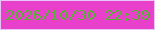 文字の大きさ：1、枠の色：e7c5f9、背景の色：e840cb、文字の色：56b336 無料ブログパーツのブログ時計