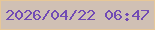 文字の大きさ：1、枠の色：e7c797、背景の色：d0c0b4、文字の色：724bb4 無料ブログパーツのブログ時計