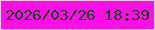 文字の大きさ：3、枠の色：e7cad8、背景の色：fe0de5、文字の色：194218 無料ブログパーツのブログ時計