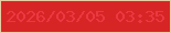 文字の大きさ：4、枠の色：e7cca5、背景の色：d72525、文字の色：eb3942 無料ブログパーツのブログ時計