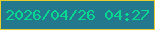 文字の大きさ：2、枠の色：e7cd30、背景の色：23788d、文字の色：08d990 無料ブログパーツのブログ時計