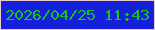 文字の大きさ：3、枠の色：e7cdd0、背景の色：1420dc、文字の色：17c222 無料ブログパーツのブログ時計
