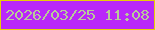 文字の大きさ：3、枠の色：e7ce07、背景の色：b927fa、文字の色：b8cb98 無料ブログパーツのブログ時計