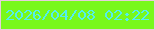 文字の大きさ：2、枠の色：e7cedb、背景の色：79f81c、文字の色：53eeef 無料ブログパーツのブログ時計