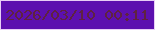 文字の大きさ：2、枠の色：e7cef6、背景の色：5c10af、文字の色：5f2241 無料ブログパーツのブログ時計