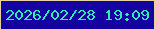 文字の大きさ：3、枠の色：e7d1a4、背景の色：1501a1、文字の色：2febb5 無料ブログパーツのブログ時計