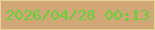 文字の大きさ：3、枠の色：e7d594、背景の色：d1a777、文字の色：61d336 無料ブログパーツのブログ時計