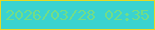 文字の大きさ：4、枠の色：e7d823、背景の色：3ad3d0、文字の色：72dd86 無料ブログパーツのブログ時計