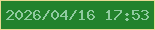 文字の大きさ：3、枠の色：e7d993、背景の色：22822c、文字の色：8fcb9f 無料ブログパーツのブログ時計