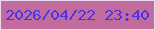 文字の大きさ：4、枠の色：e7daf2、背景の色：c26b9d、文字の色：4e32eb 無料ブログパーツのブログ時計