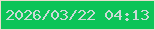 文字の大きさ：4、枠の色：e7ddcd、背景の色：0cc458、文字の色：c9dad6 無料ブログパーツのブログ時計