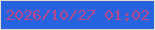 文字の大きさ：5、枠の色：e7ddd1、背景の色：2763df、文字の色：b9488b 無料ブログパーツのブログ時計
