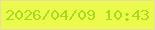 文字の大きさ：5、枠の色：e7dea2、背景の色：ecf94d、文字の色：a6dc1c 無料ブログパーツのブログ時計