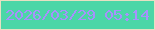 文字の大きさ：3、枠の色：e7e0c2、背景の色：4bd6a7、文字の色：a791fc 無料ブログパーツのブログ時計