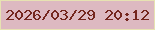 文字の大きさ：1、枠の色：e7e2b2、背景の色：ddb9c1、文字の色：74261e 無料ブログパーツのブログ時計