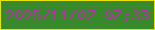 文字の大きさ：3、枠の色：e7e303、背景の色：38892b、文字の色：b832a7 無料ブログパーツのブログ時計