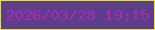 文字の大きさ：4、枠の色：e7e421、背景の色：5c3e8b、文字の色：a52dad 無料ブログパーツのブログ時計